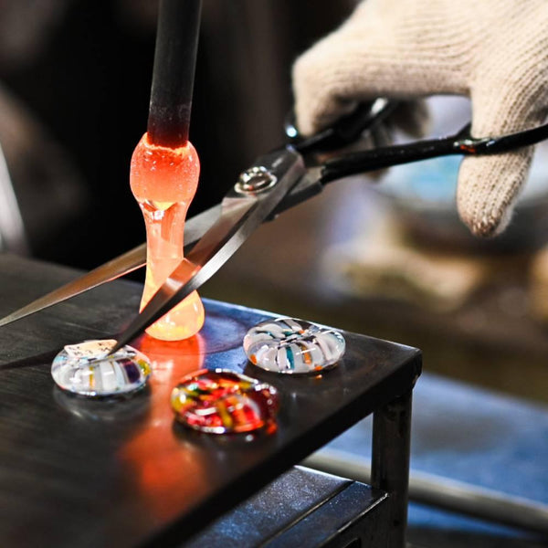 Aderia Handmade Glass Chopsticks Rest Gold Amber Glass Design