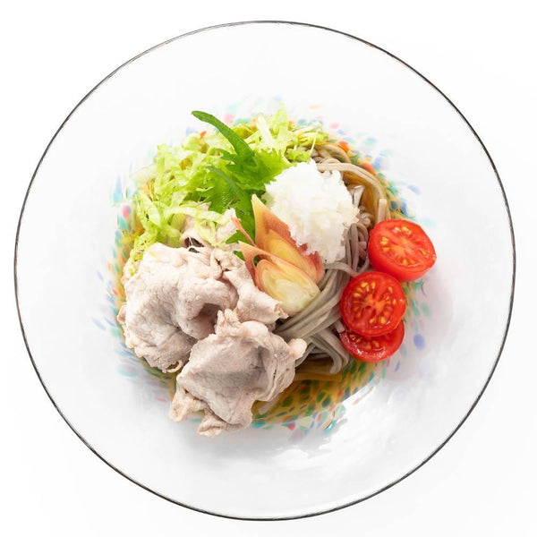 Aderia Large Glass Serving Plate Blue Fireworks Design 230mm