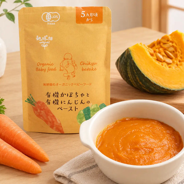 Chikyubatake Organic Carrot & Pumpkin Baby Food Pouch 5m+ 80g