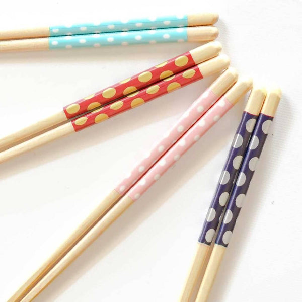 Children's Chopsticks Dishwasher Safe Truly Non-Slip Polka Dot 18cm