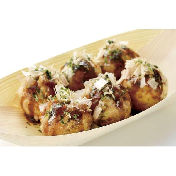 Disposable Natural Wooden Serving Boat Takoyaki Tray (100 Pieces)