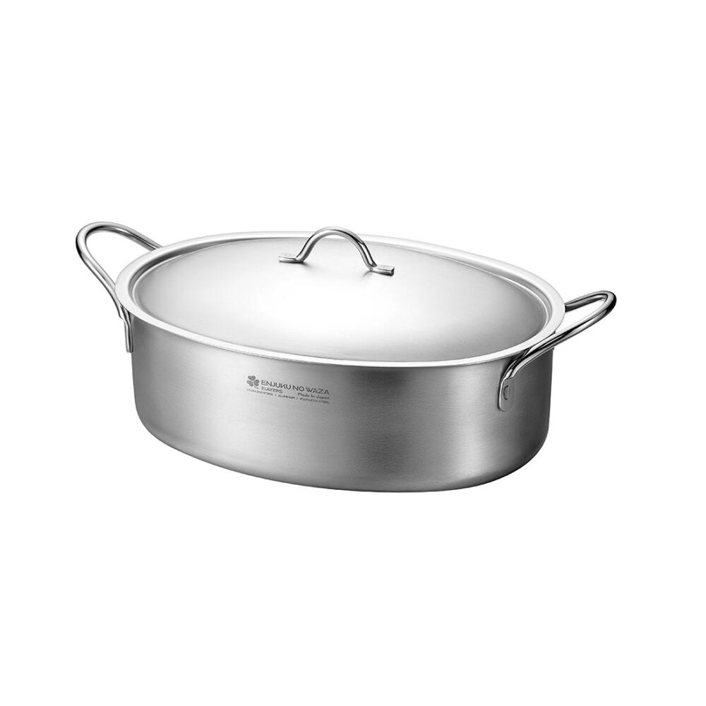 Enjuku Oval Two Handle Stock Pot Ovensafe Pan 28cm 4.3L