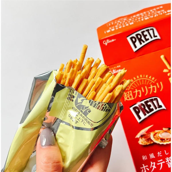 Glico Pretz Biscuit Sticks Scallop & Soy Sauce Dashi Flavor 55g (Pack of 10)
