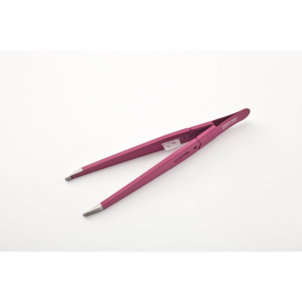 Green Bell Japanese Rounded Tip Tweezers Pink 95mm