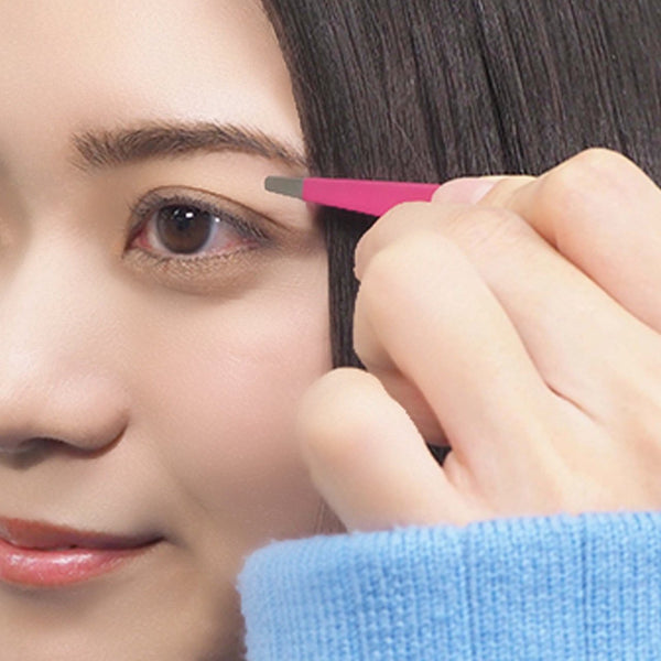 Green Bell Japanese Rounded Tip Tweezers Pink 95mm