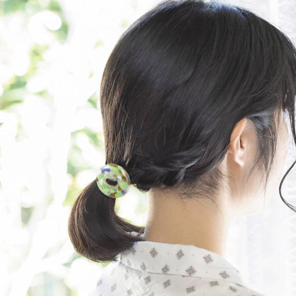 Hair Drop Handmade Glass Bead Hair Tie Nightingale Green Glass