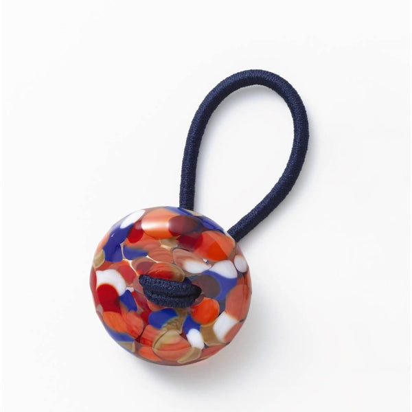 Hair Drop Handmade Glass Bead Hair Tie Raspberry Red Glass