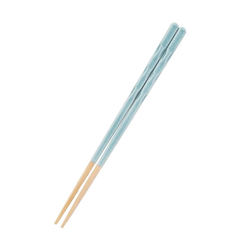 Handcrafted Wooden Chopsticks Easy Grip Patented Non-Slip Blue 23cm