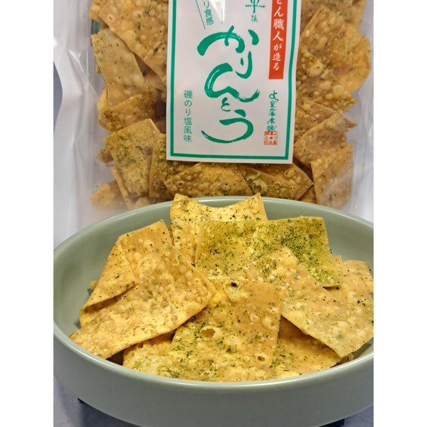 Handmade Karinto Thin & Crispy Crackers Salty Nori Seaweed Flavor 90g