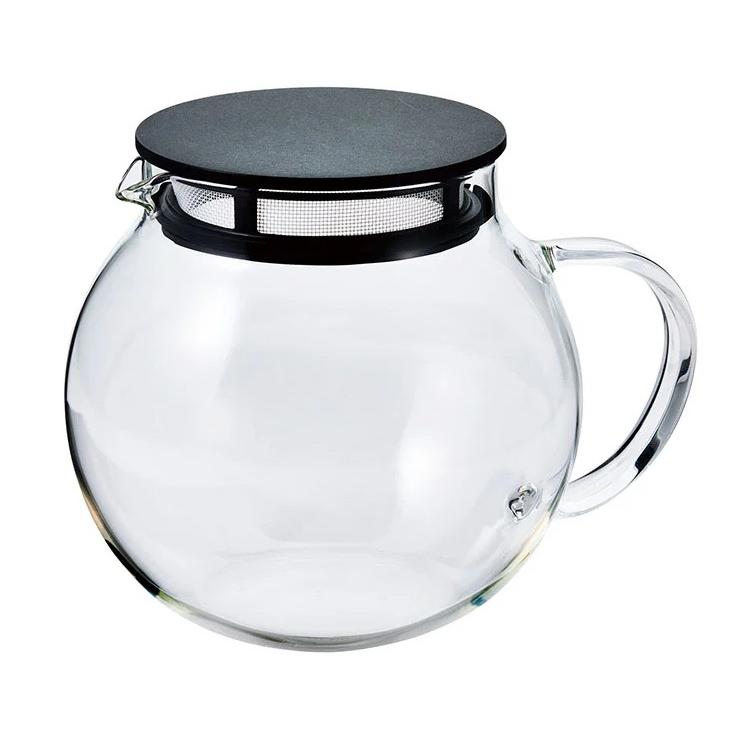 Hario Jumping Leaf Transparent Glass Teapot With Strainer Lid 600ml