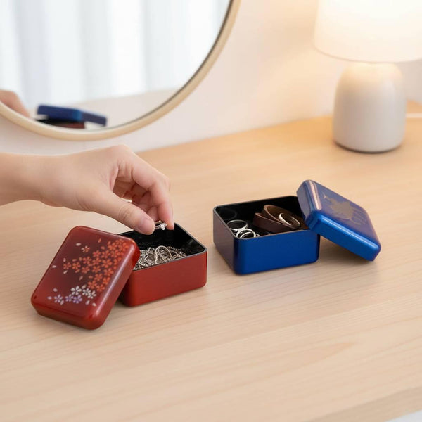 Indigo Blue Lacquered Small Case Samurai On Horseback Design