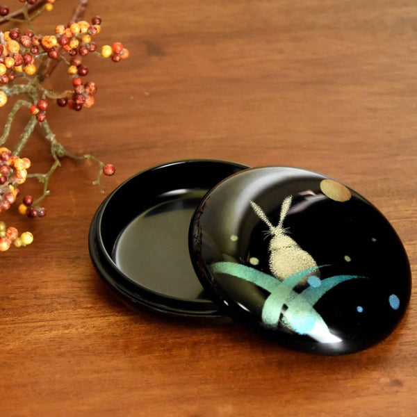 Isuke Japanese Lacquered Jewelry Case Moon & Rabbit