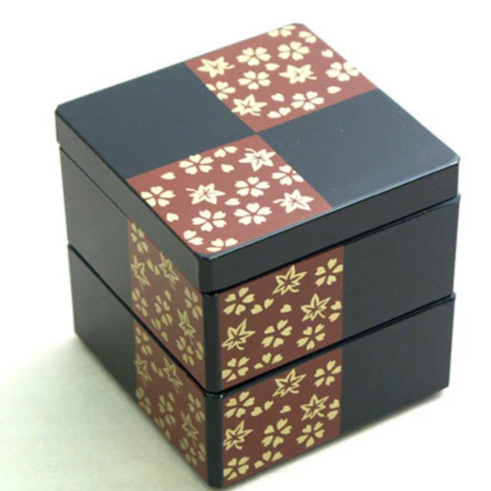 Isuke Mini Jubako Japanese Tiered Box Lacquered Wooden Box
