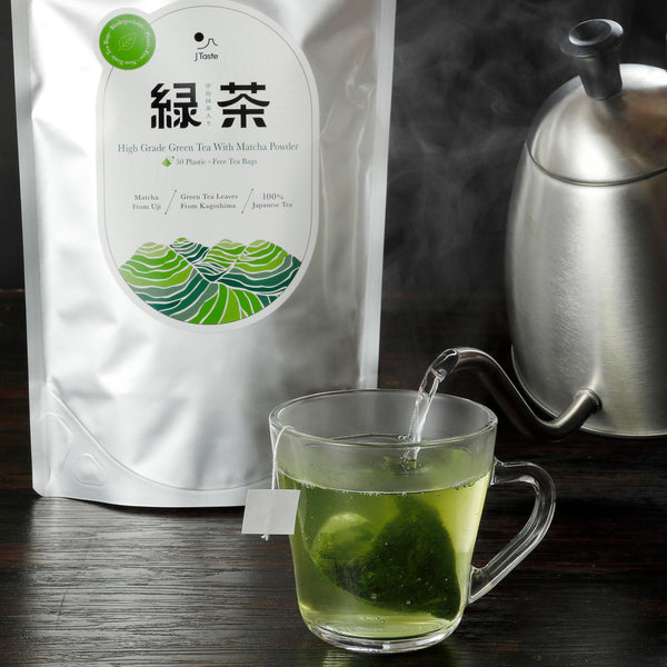 J Taste High Grade Green Tea With Matcha Biodegradable Tea Bags 50 ct.