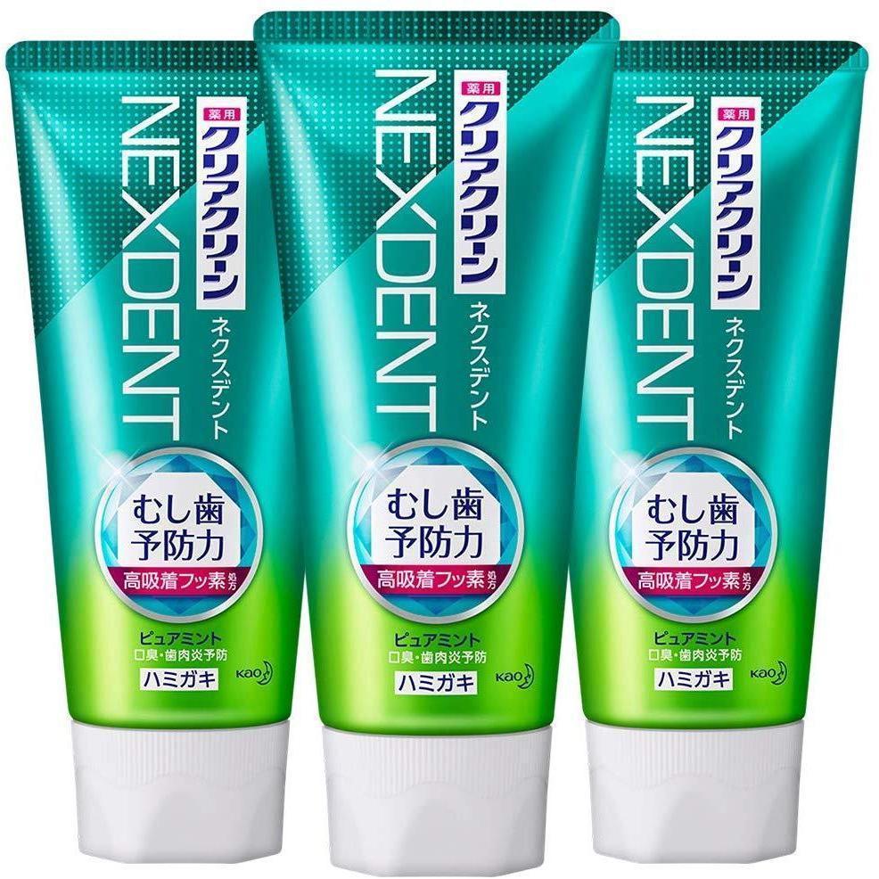 Clear Clean Nexdent Toothpaste Pure Mint 120g x 3 Tubes