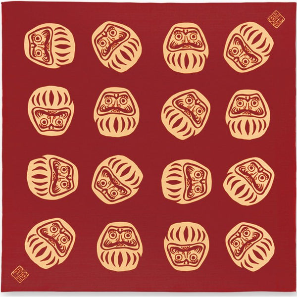 Kenema Furoshiki Shichiten Hakki Medium Red Cotton Wrapping Cloth 90cm