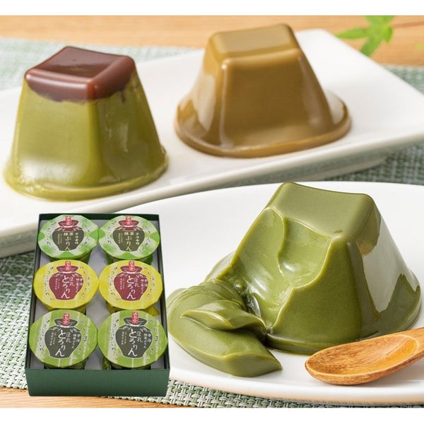 Kiyosen Uji Matcha & Hojicha Pudding Assortment 3 Flavors 6 Pieces