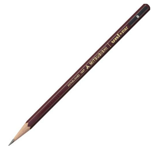 Mitsubishi Uni Star Japanese Graphite Pencils B 12 Pieces