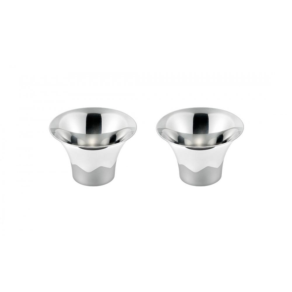 Mount Fuji Design Sake Cups Stainless Steel Cups (Set of 2 In Box)