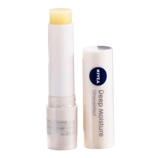 Nivea Deep Moisture Lip Unscented Lip Cream for Chapped Lips 2.2g