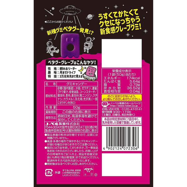 Nobel Petagu Gummies Grape Flavor Cute Gummy Candy 50g