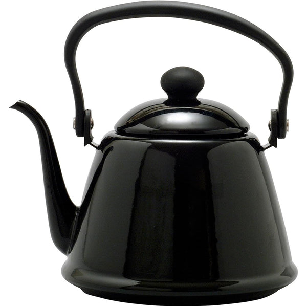 Noda Horo Drip Kettle II Japanese Enamel Gooseneck Kettle Black 2L