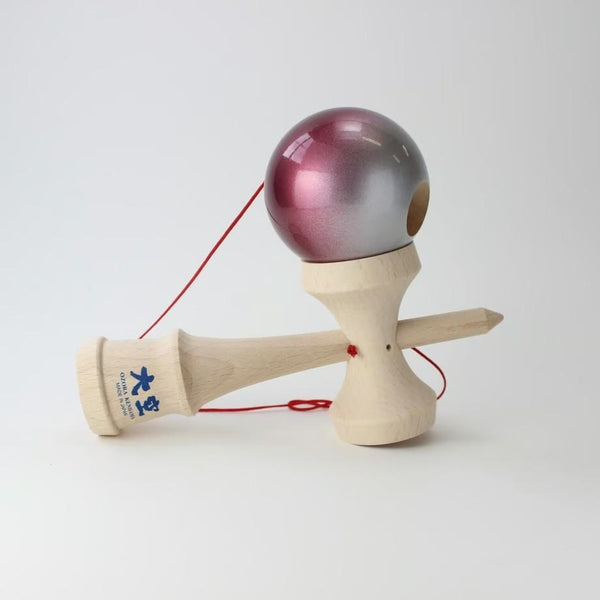 Ozora Kendama Handmade JKA Certified Cup-And-Ball Toy Red Silver
