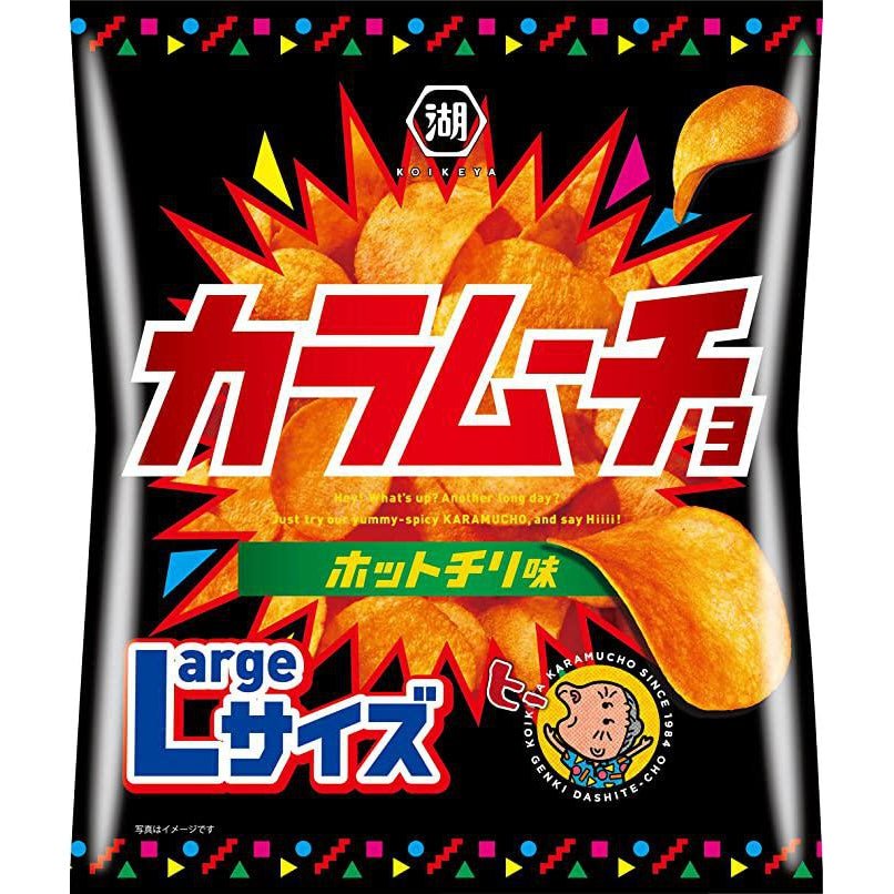 Koikeya Karamucho Chili Pepper Spicy Potato Chips 108g (Pack of 3)