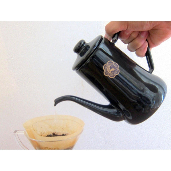 Tsuki Usagi Enamel Drip Coffee Slim Pot Black 0.7L