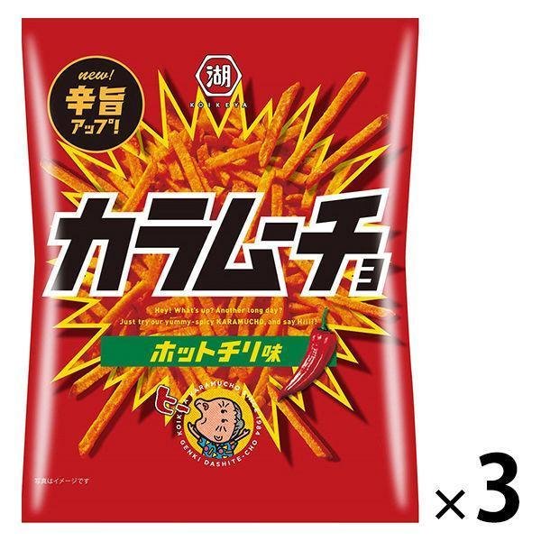 Koikeya Karamucho Hot Chili Spicy Potato Sticks 90g (Pack of 3 Bags)