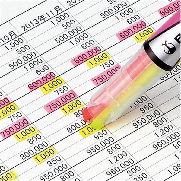 Kokuyo Beetle Tip Dual Color Highlighter Set 3 Pens (6 Soft Colors)