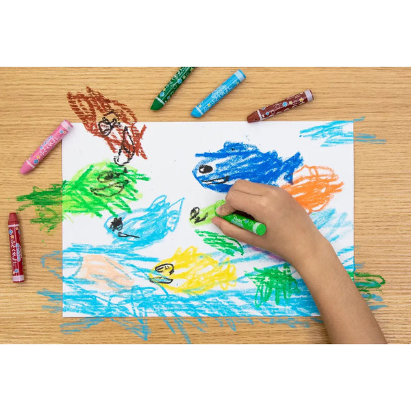 Pentel Thick Washable Crayons Easy-Grip Jumbo Crayon Set 12 Colors