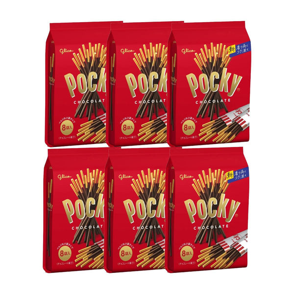 Pocky Chocolate Biscuit Sticks Sweet Crunchy Snack (Pack of 6)