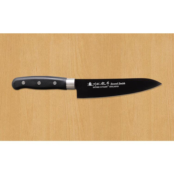 Satake Titanium Coated 3-Piece Japanese Knife Set Black Kitchen Knives