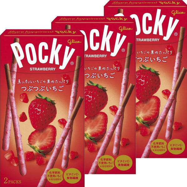 Strawberry Pocky Double Coated Strawberry Cocoa Sticks (Pack of 3)