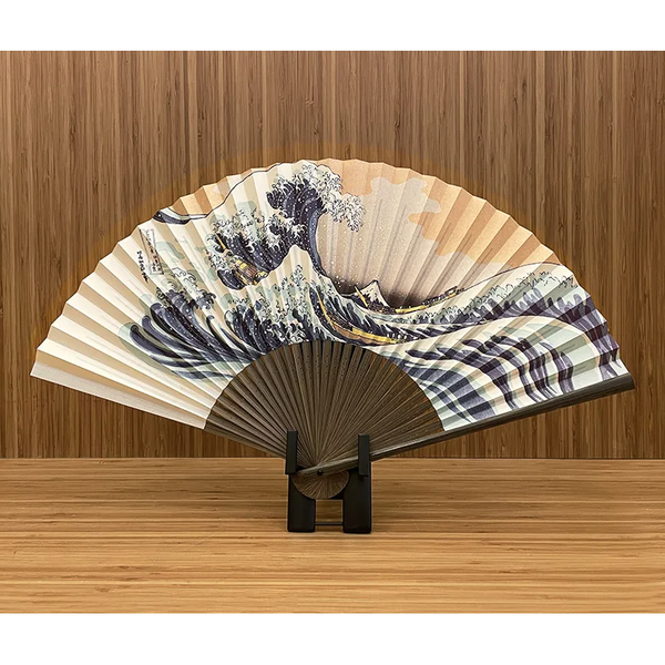 Yamani Great Wave Off Kanagawa Japanese Sensu Folding Fan 22.5cm