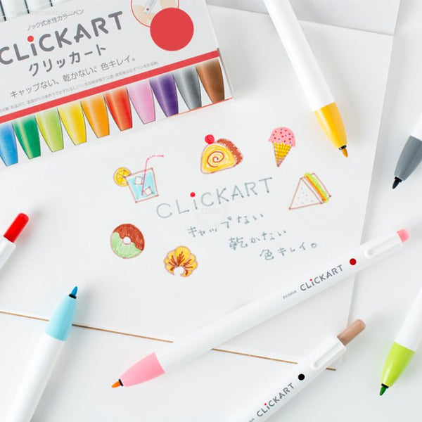 Zebra Clickart Water-Based Bullet Tip Retractable Markers 36 Colors