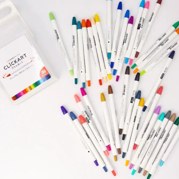 Zebra Clickart Water-Based Bullet Tip Retractable Markers 36 Colors
