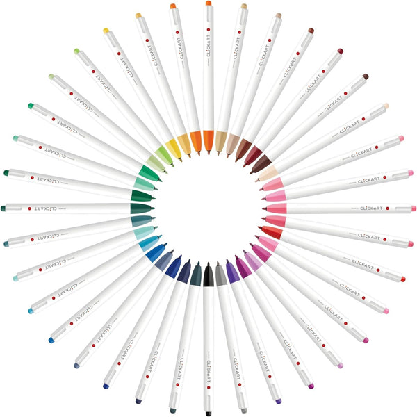 Zebra Clickart Water-Based Bullet Tip Retractable Markers 36 Colors