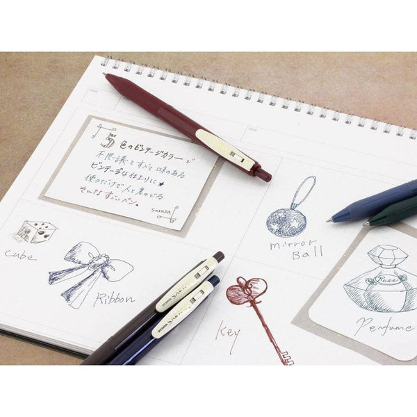 Zebra Sarasa Clip Vintage Color Gel Ink Pens 5 Colors 0.5mm JJ15-5C-VI-N