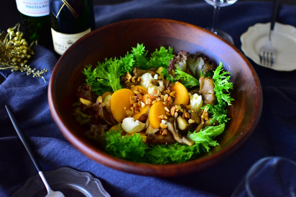 How to Make Persimmon Salad (With Maitake Mushroom & Kurozu Black Vinegar)