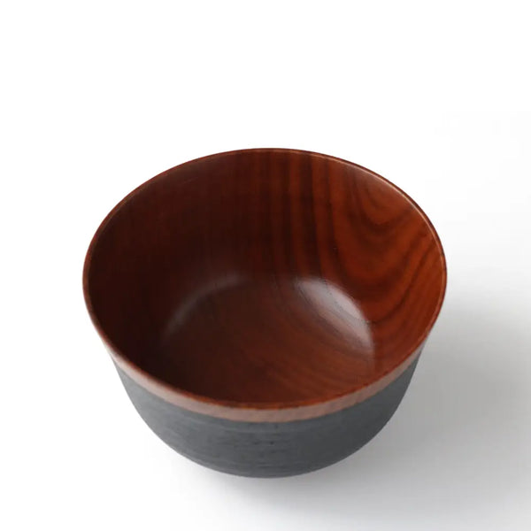 Stylish Wooden Large Multipurpose Bowl Black Brushed Finish Φ12.8