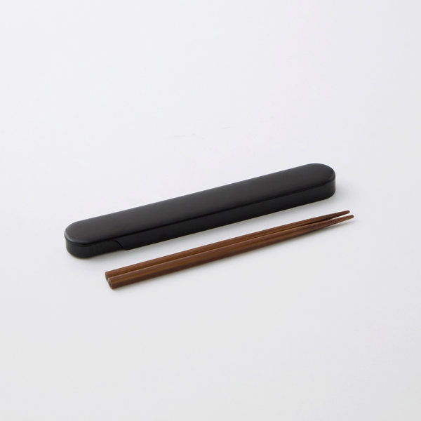 365methods Black Non-Slip Wooden Chopsticks Set with Case 18cm