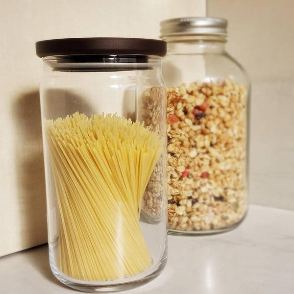 Aderia Stackable Glass Canister Large Kitchen Storage Container 1090ml