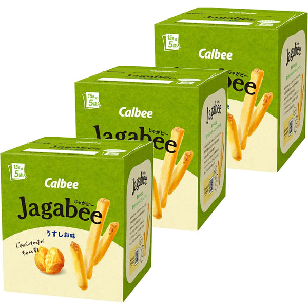 Calbee Jagabee Potato Sticks Snack Lightly Salted (Pack of 3 Boxes)