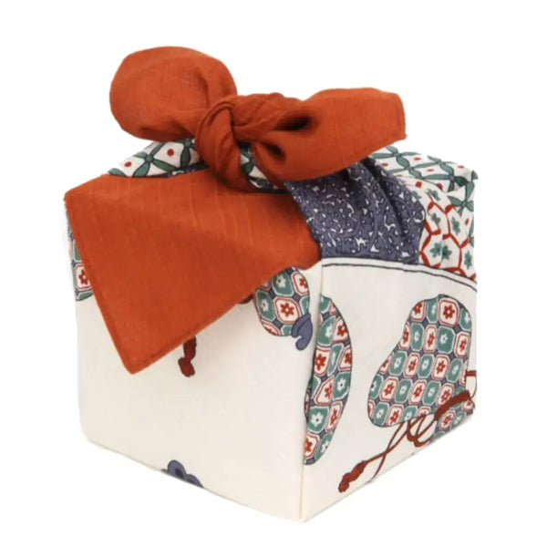 Furoshiki Imari Plate Gourd Pattern Red Cotton Wrapping Cloth 50cm