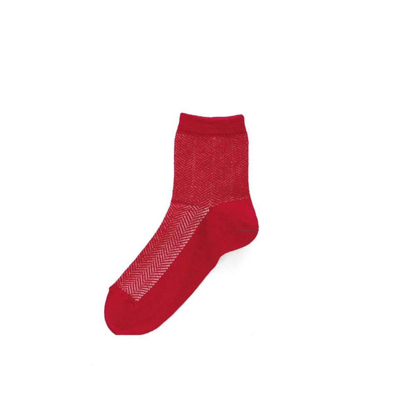 Herringbone Pattern Socks Red Absorbent Washi Paper Fabric  24.5cm