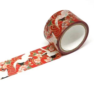 Kamiiso Kimono Washi Tape Flower Crane Pattern Masking Tape
