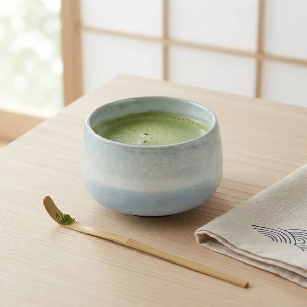 Matchawan Hasami Ware Matcha Bowl Ceramic Tea Bowl Blue Silver Glaze
