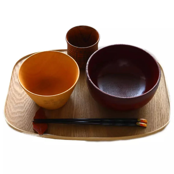 Natural Wood Tray Minimalist Oval Serving Tray 35 x 25cm